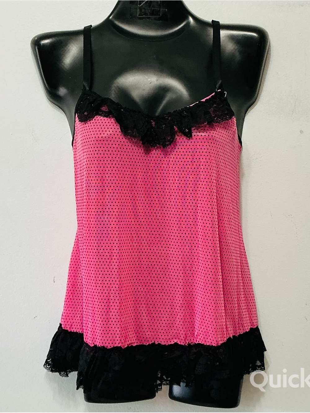 NWT 2 pcs Lace / Polka Dots Babydoll Set
